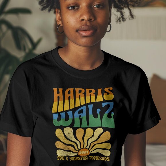 Harris Walz 2024 Shirt Kamala Harris Shirt Tim Walz Shirt Boho Aesthetic Retro - Picture 1 of 4